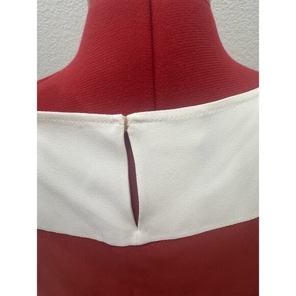 Akris Punto Color Block Tank Top Sleeveless Casual Summer Blouse Red White - Picture 4 of 8